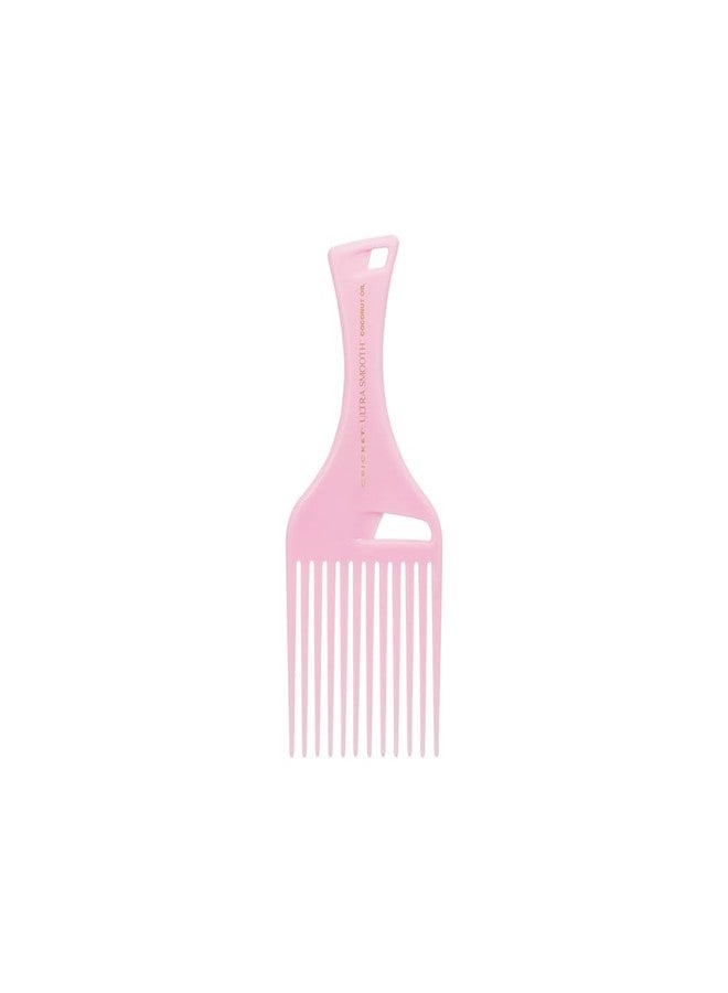 Cricket Ultra Smooth Coconut Hair Pick Comb - Infused with Coconut Oil & Keratin for Frizz-Free Shine, Volume Boost, and Gentle Detangling – Ideal for Curly, Thick, and Textured Hair - Pink - Image 2